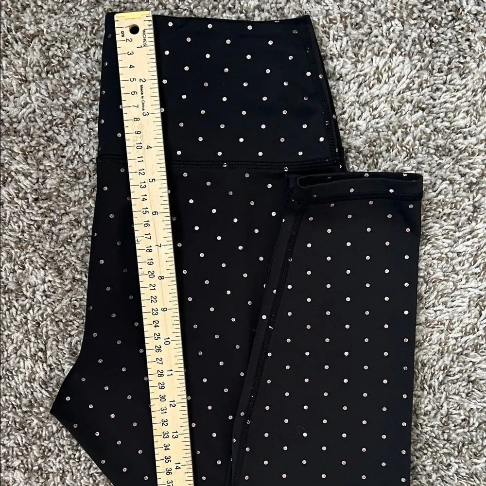 Like New! Glyder High-Waist Leggings Black with Metallic Silver dots in Size S